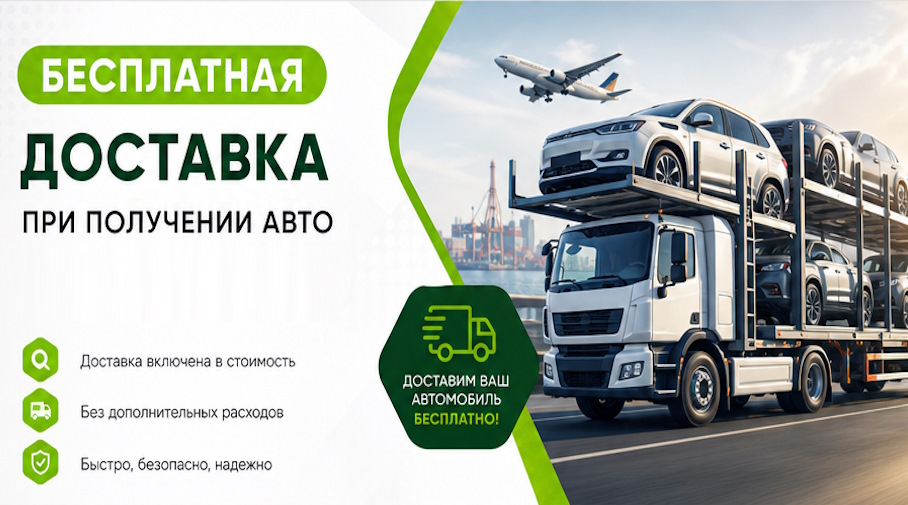Акция! Бесплатная доставка по Канске при получении авто